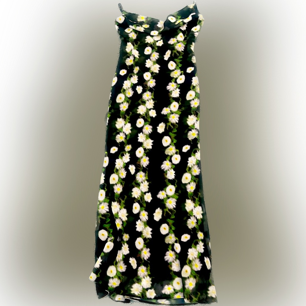 ASOS Design chiffon cowl neck midi slip dress in blurred floral print